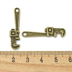 合金のチベット風チャーム  鉛フリー＆カドミウムフリー  レンチ  アンティークブロンズ  32x7.5x2.5mm  穴：2mm&nbsp;TIBE-I026-5989AB