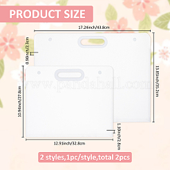 2個 2スタイル PPプラスチック書類ポケット  長方形  ホワイト  278~352x328~432x23~28mm  1個/スタイル&nbsp;AJEW-FH0005-86A