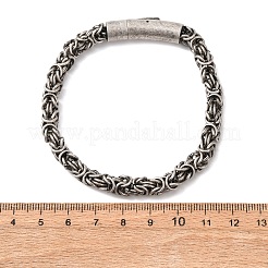 304 Stainless Steel Byzantine Chains Bracelets for Women Men&nbsp;BJEW-C148-05AS-01