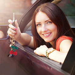 6Pcs Cherry Wool Knitting Pendant Decorations&nbsp;HJEW-CP0001-18G