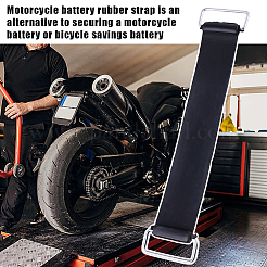ゴム製バイクバッテリーストラップ  ブラック  176x36x8mm&nbsp;AJEW-WH20130-92