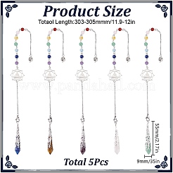 Teardop Natural Gemstone Pointed Dowsing Pendulums&nbsp;PALLOY-GO00018