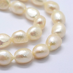 天然養殖淡水パールビーズ連売り  研磨両側  古いレース  9~13x9~10x6.5~10mm  穴：0.2mm  約33個/連  14.1インチ&nbsp;PEAR-K004-03C-01