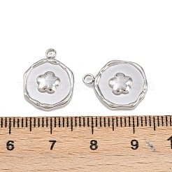 304ステンレスペンダント  スターチャーム付きフラットラウンド  ステンレス鋼色  16x12.5x3mm  穴：1.8mm&nbsp;STAS-B108-01P-01