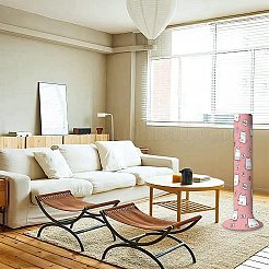 布製タワーファンのダストカバー  猫の模様  淡いバイオレットレッド  1150x205x1.6mm&nbsp;AJEW-WH20020-074F