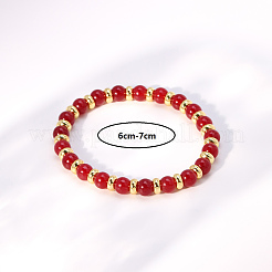 Mother's Day Natural Red Malaysia Jade Round Beads Stretch Bracelets for Women&nbsp;GC5847