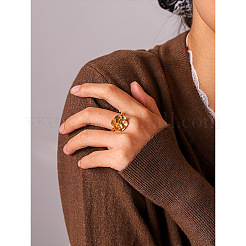304 Stainless Steel Cuff Open Rings for Women&nbsp;WGD0A3E-01