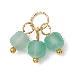 18Pcs 6 Colors Natural Flower Amazonite & White Jade & Green Aventurine & Tiger Eye Pendants&nbsp;PALLOY-JF05160