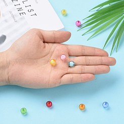 透明なアクリルビーズ  二層ビーズ  ラウンド  ミックスカラー  10mm  穴：2mm  約960個/500g&nbsp;TACR-S092-10mm-M