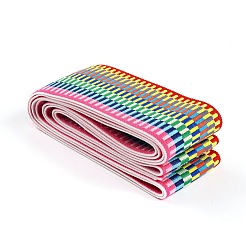 ナイロン伸縮性ワイドバンド  ストライプ柄のフラット  カラフル  50x1.3mm&nbsp;EC-WH0013-24