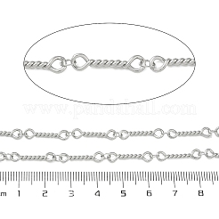 304ステンレススチールツイストリンクバーチェーン  ハンダ付け  スプールで  ステンレス鋼色  18x4x2mm&nbsp;CHS-G050-05P