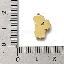 Ion Plating(IP) 304 Stainless Steel Manual Polishing Charms&nbsp;STAS-M059-05G-02
