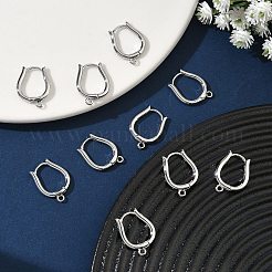 シェグレース 真鍮製フープピアス金具  カドミウムフリー＆ニッケルフリー＆鉛フリー  カン付き  プラチナメッキ  17x13x2mm  穴：1.4mm&nbsp;XGR0157P-87P