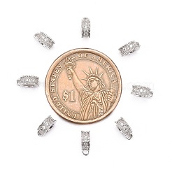 Rack Plating Brass Micro Pave Cubic Zirconia Tube Bails&nbsp;ZIRC-I012-05P-RS