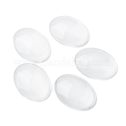 透明な楕円形のガラスカボション  透明  40x30mm  8mm（範囲：7~9mm）の厚さ&nbsp;GGLA-R022-40x30