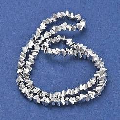 電気メッキガラスビーズセット  三角形  銀  4~4.5x4~4.5x3~3.5mm  穴：0.8mm  約113~126個/連  11.02~14.57インチ（28~37cm）&nbsp;EGLA-D030-16A-06