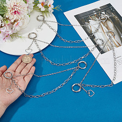 4Pcs Iron Boot Strap Chains with Heart Charm&nbsp;HJEW-DR00128