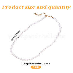 1Pc Plastic Imitation Pearl Round Beaded Necklaces for Women&nbsp;NJEW-LP0003-85