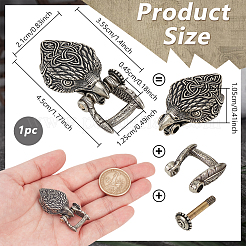 イーグルヘッド真鍮リンク  レザーコードブレスレット作り用  アンティークシルバー  19x20x10.5mm  穴：12.5x4.5mm&nbsp;KK-WH0109-08AS-01