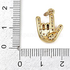 Brass Micro Pave Cubic Zirconia Pendants&nbsp;KK-S526-14G-C