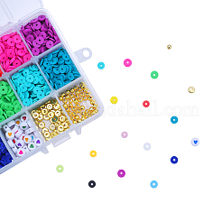 Flat Round Handmade Polymer Clay Beads&nbsp;CLAY-CJ0001-21