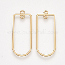 滑らかな表面の合金2ループリンクペンダント  長方形  マットゴールドカラー  44x17x1mm  穴：1.8mm&nbsp;PALLOY-T067-54MG