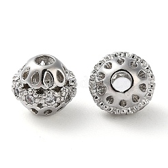 Rack Plating Brass Micro Pave Cubic Zirconia Beads&nbsp;KK-D097-08P
