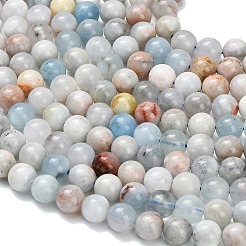 Natural Aquamarine Beads Strands&nbsp;G-F591-29B-8mm