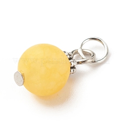 7スタイルの宝石チャーム7個。  天然白翡翠＆台湾翡翠＆ブルーアベンチュリン＆アクアマリン  艶消し  アンティークのシルバー & プラチナ合金と鉄のパーツを使用  染めと未染色の混合  ラウンド  15x8.5mm  穴：3.6mm  1個/スタイル&nbsp;PALLOY-JF01637