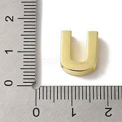 真鍮製マイクロパヴェキュービックジルコニアビーズ  鉛フリー＆カドミウムフリー  長持ちメッキ  18KGP本金メッキ  U字  12x10.5x5mm  穴：9x2mm&nbsp;KK-H487-25G-21