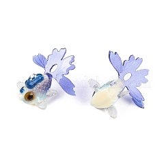 セルロースアセテート（樹脂）ペンダント  3dプリント  模造金魚  ミディアムスレートブルー  16~18x28~29x25~27mm  穴：1mm.&nbsp;KY-S163-059B-01