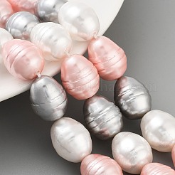 Electroplated Shell Pearl Beads Strands&nbsp;BSHE-H110-01-05