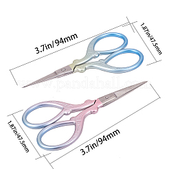 ステンレス製のはさみ  刺繍はさみ  はさみ  ミックスカラー  9.4x4.75x0.5cm  1pc /カラー  2個/セット&nbsp;TOOL-SC0001-02