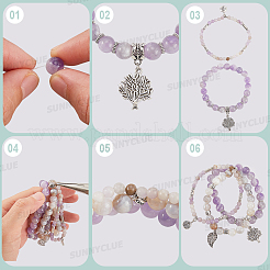 DIY Natural Gemstone Beads & Alloy Tree of Life Charms Bracelets Making Kits&nbsp;DIY-SC0030-81
