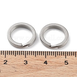 変色しない304ステンレススチール製スプリットキーリング  キーホルダー留め金のパーツ  ステンレス鋼色  14.5x2mm  単線：1mm&nbsp;STAS-Q314-01E-P