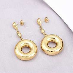 304 Stainless Steel Dangle Stud Earrings&nbsp;EJEW-P325-04C-G