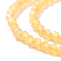 キャッツアイビーズ連売り  ラウンド  多面カット  オレンジ  2mm  穴：0.2mm  14.17~14.57インチ（36~37cm）  174~184個/連&nbsp;CE-I005-A7