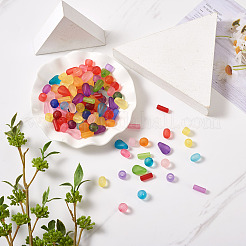 500Pcs 5 Style Transparent Acrylic Beads&nbsp;FACR-PJ0001-04