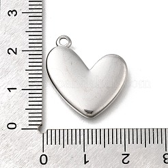 304ステンレスペンダント  ハートチャーム  変色防止  ステンレス鋼色  20.5x20.5x3mm  穴：1.8mm&nbsp;STAS-C119-14P