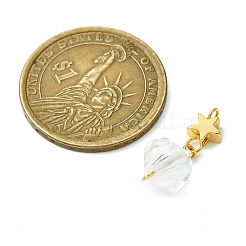 5Pcs Glass & Acrylic & Brass Pendants&nbsp;PALLOY-JF03069