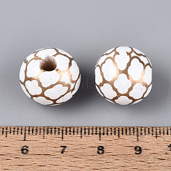 Printed Schima Wood Beads&nbsp;WOOD-T033-06M