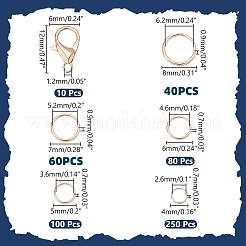 530個5スタイルアイアンオープン丸カン  ラウンド  10個の亜鉛合金カニカン付き  ローズゴールド  4〜X 0.7~0.9mm  内径：2.6~6.2mm&nbsp;IFIN-WR0001-23