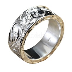 女性用の彫刻されたブドウの木の模様の真鍮の指輪  プラチナ  usサイズ10（19.8mm）&nbsp;FS-WGD177A-04