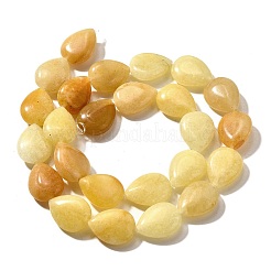 天然石トパーズ翡翠ビーズ連売り  ティアドロップ  16x12x5~6mm  穴：1mm  約25個/連  15.16''~15.75''（38.5~40センチメートル）&nbsp;G-P561-B04-01