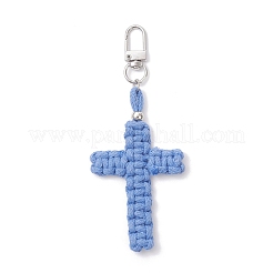 Cross Cotton Threads Pendants Decorations&nbsp;HJEW-TA00398-02