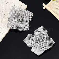 クリスタルラインストーンの靴の装飾2個  花  ゲインボロ  52.5x56x24.5mm&nbsp;DIY-FH0008-22