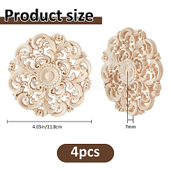オーク材のチップ  壁の装飾  花  アンティークホワイト  118x7mm&nbsp;WOOD-WH0124-146A