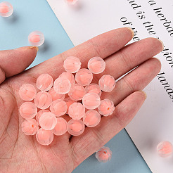 透明なアクリルビーズ  艶消し  二層ビーズ  カボチャ  鮭色  11x11.5mm  穴：2mm  約369個/336g&nbsp;LS-TACR-S152-07C-SS2109