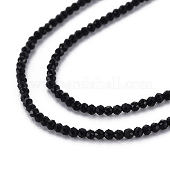 ガラスビーズ連売り  多面カット  ロンデル  ブラック  2mm  穴：0.5mm  約192~194個/連  12.99~13.39インチ（33~34cm）&nbsp;X-EGLA-S174-23E-02