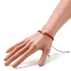 Tree of Life Flat Round Beads Braided Bead Bracelet&nbsp;BJEW-JB06658-02